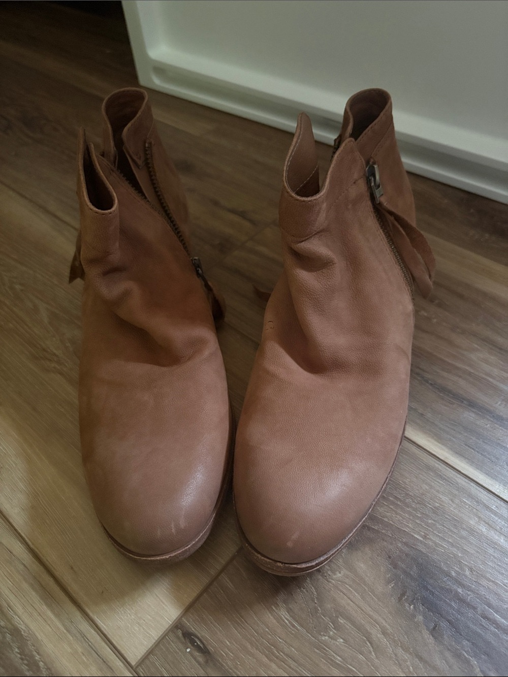 Sam Edelman Tan Ankle Booties with Side Zip